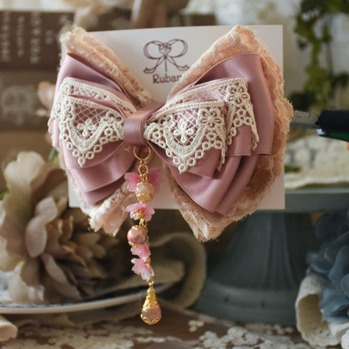 <01004>SAKURA&Classical Lace Clip Pink
