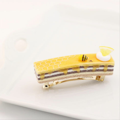 <02010>ハニーレモンケーキのバレッタ
