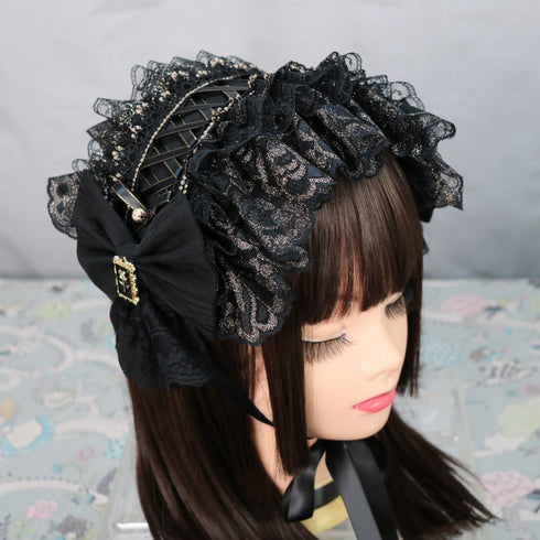 <02011>Headdress black x gold