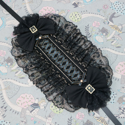 <02011>Headdress black x gold
