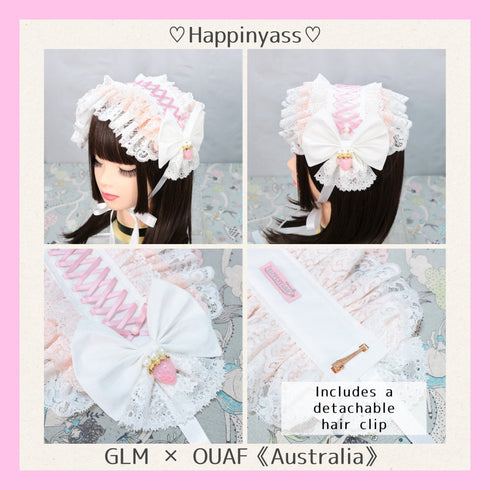<02014>Headdress pink strawberry
