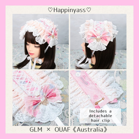 <02016>Headdress pink flower × butterfly