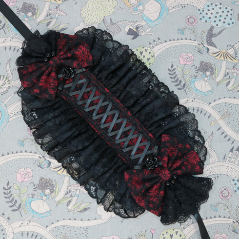 <02023>Headdress black x red