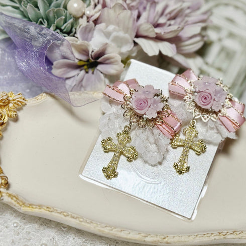 <03008>Princess Rose Earring (Pink)