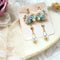 <03014>Rainbow Rose&star Earring