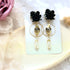 <03029>Flower Bouquet Earring (black)