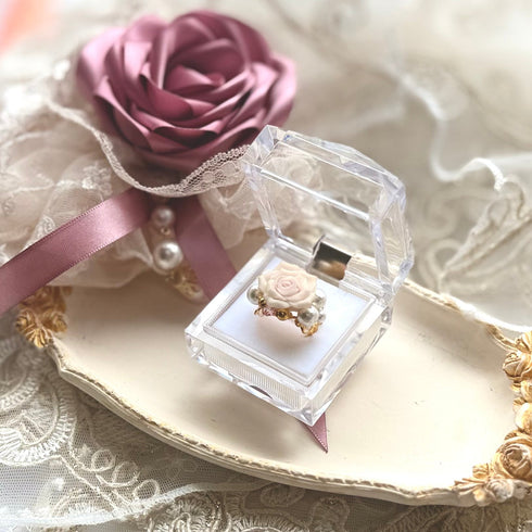 <03036>Single Rose Ring (Pastel Pink)01