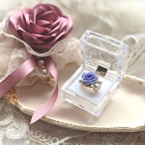 <03040>Single Rose Ring (Lilac)