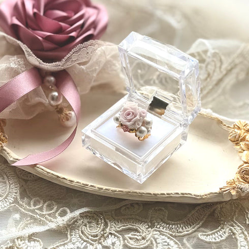 <03052>Rose Bouquet Ring (Pastel Pink)