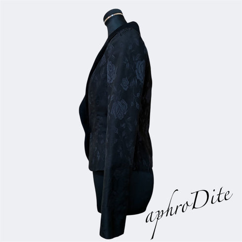 <04002>薔薇柄テーラードジャケット S