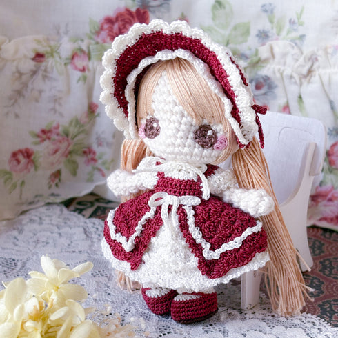<04011>Bordeaux Princess Doll Dress Set