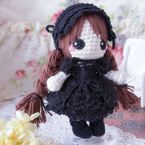 <04014>Absolute Black Princess Doll Dress Set