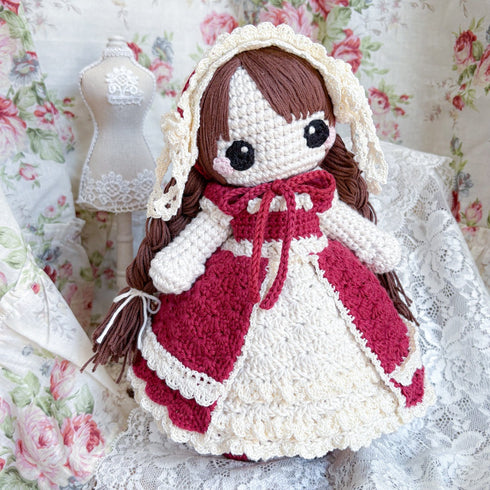 <04018>Bordeaux Princess Doll Dress Set