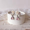 <05002>White rose and dusty pink pierced earrings
