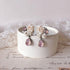 <05002>White rose and dusty pink pierced earrings