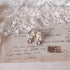 <05002>White rose and dusty pink pierced earrings