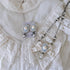 <05008>White rose cameo-style pierced earrings