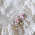<05009>Pink rose collage clip earrings