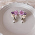 <05013>Lavender rose collage clip earrings
