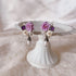 <05014>Lavender rose collage pierced earrings
