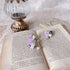<05014>Lavender rose collage pierced earrings