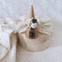<05016>White rose and royal blue ring