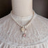 <05020>White rose and dusty pink pearl necklace