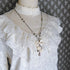 <05023>White rose and ribbon pendant