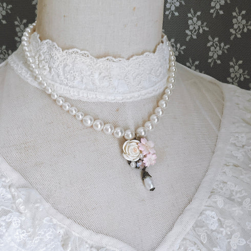 <05024>SAKURA collage pearl necklace