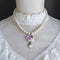 <05026>Lavender rose collage pearl necklace