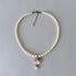 <05026>Lavender rose collage pearl necklace