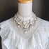 <05027>White rose drape necklace