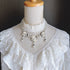 <05028>White rose pearl chain necklace