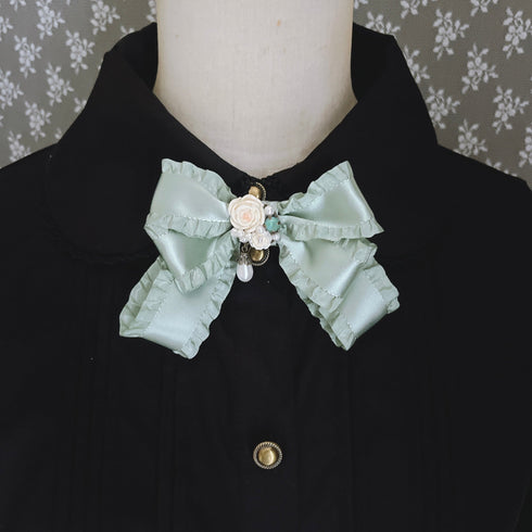 <05032>Frill Ribbon Clip (green)