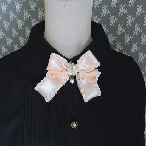 <05033>Frill Ribbon Clip (Peach)