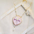 <06002>Ribbon and Rose Necklace, Lavender