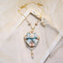 <06003>Ribbon and Rose Necklace, Saxony Blue
