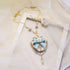 <06003>Ribbon and Rose Necklace, Saxony Blue