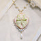 <06004>Ribbon and Rose Necklace, Mint Green
