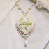 <06004>Ribbon and Rose Necklace, Mint Green