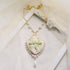<06004>Ribbon and Rose Necklace, Mint Green