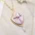<06006>Ribbon and Teapot Necklace, Lavender