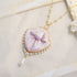 <06006>Ribbon and Teapot Necklace, Lavender