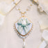 <06007>Ribbon and Teapot Necklace, Saxony Blue