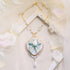 <06007>Ribbon and Teapot Necklace, Saxony Blue