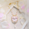 <06009>Ribbon and Strawberry Necklace, Pink