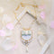 <06010>Ribbon and Strawberry Necklace, Saxony Blue