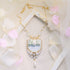<06010>Ribbon and Strawberry Necklace, Saxony Blue