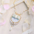 <06010>Ribbon and Strawberry Necklace, Saxony Blue