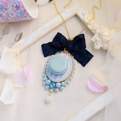 <06013>Macaron Necklace, Saxony Blue